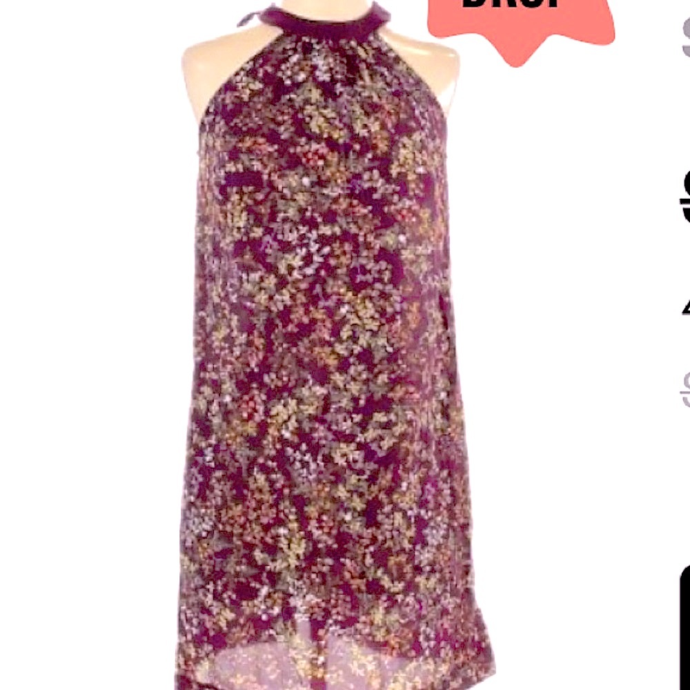 🖤✨Merona: purple floral print halter dress 👗